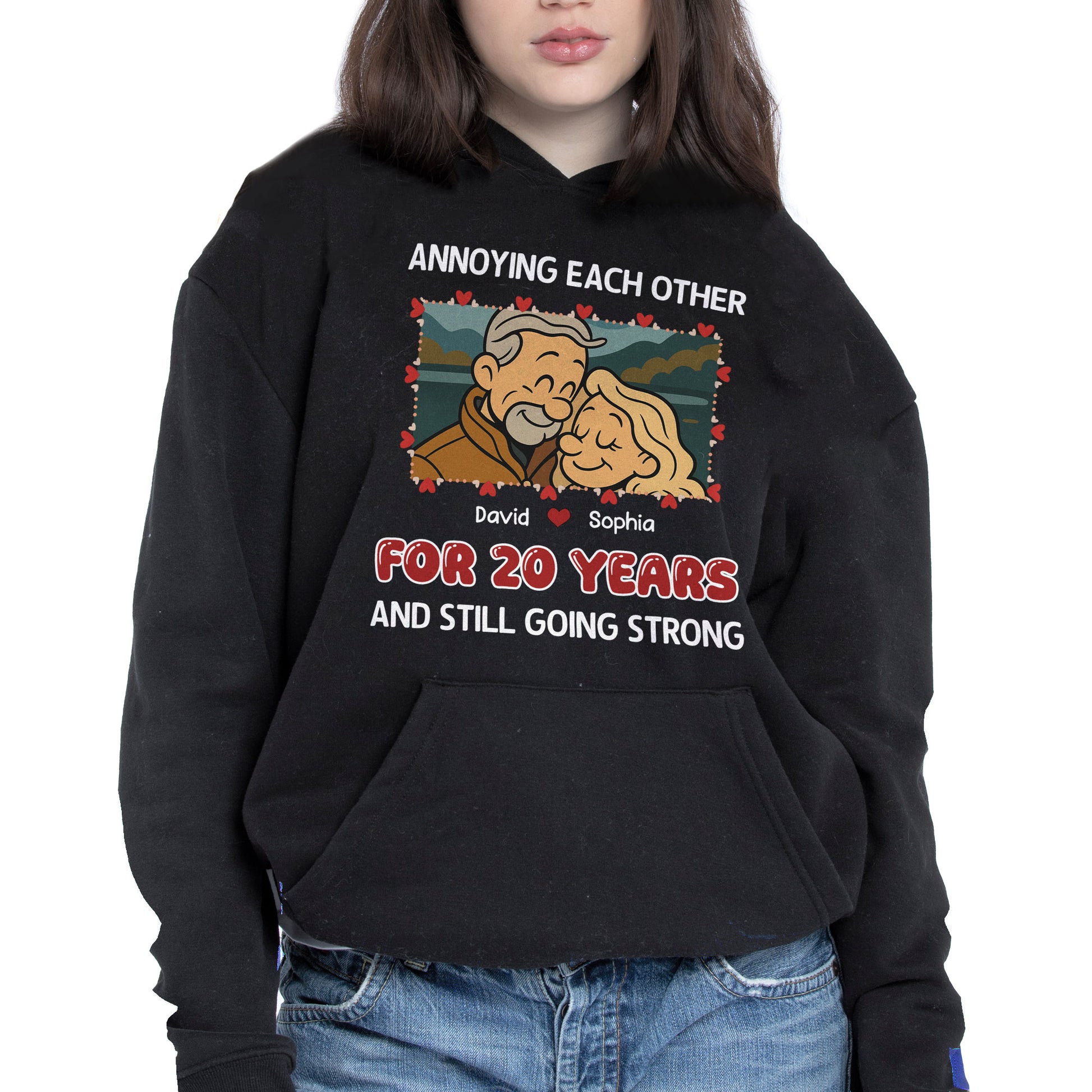 Annoying Each Other, Couple And Hearts Design