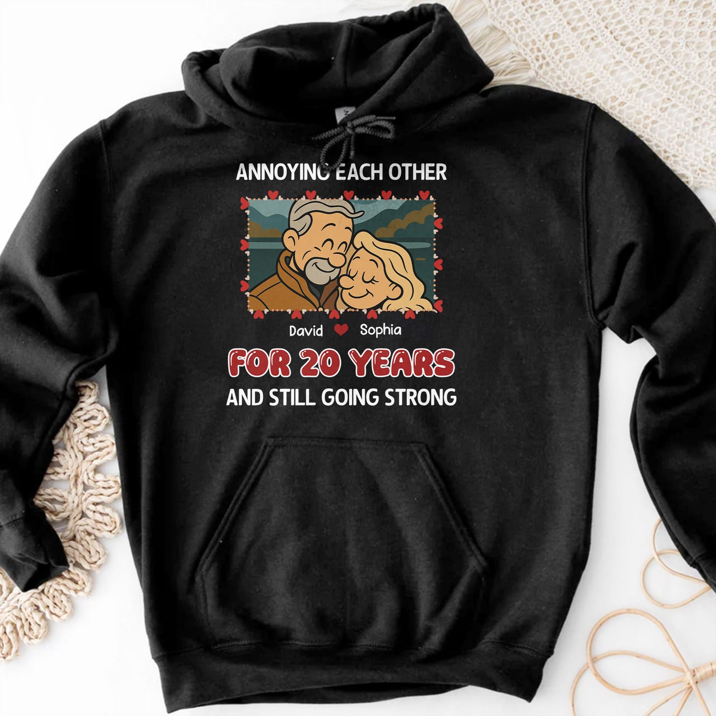 Annoying Each Other, Couple And Hearts Design