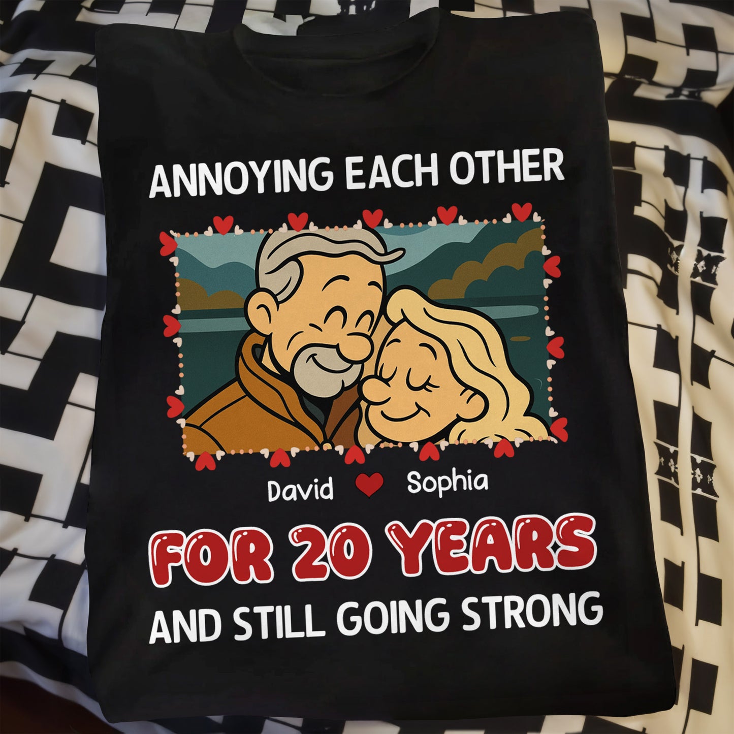 Annoying Each Other, Couple And Hearts Design
