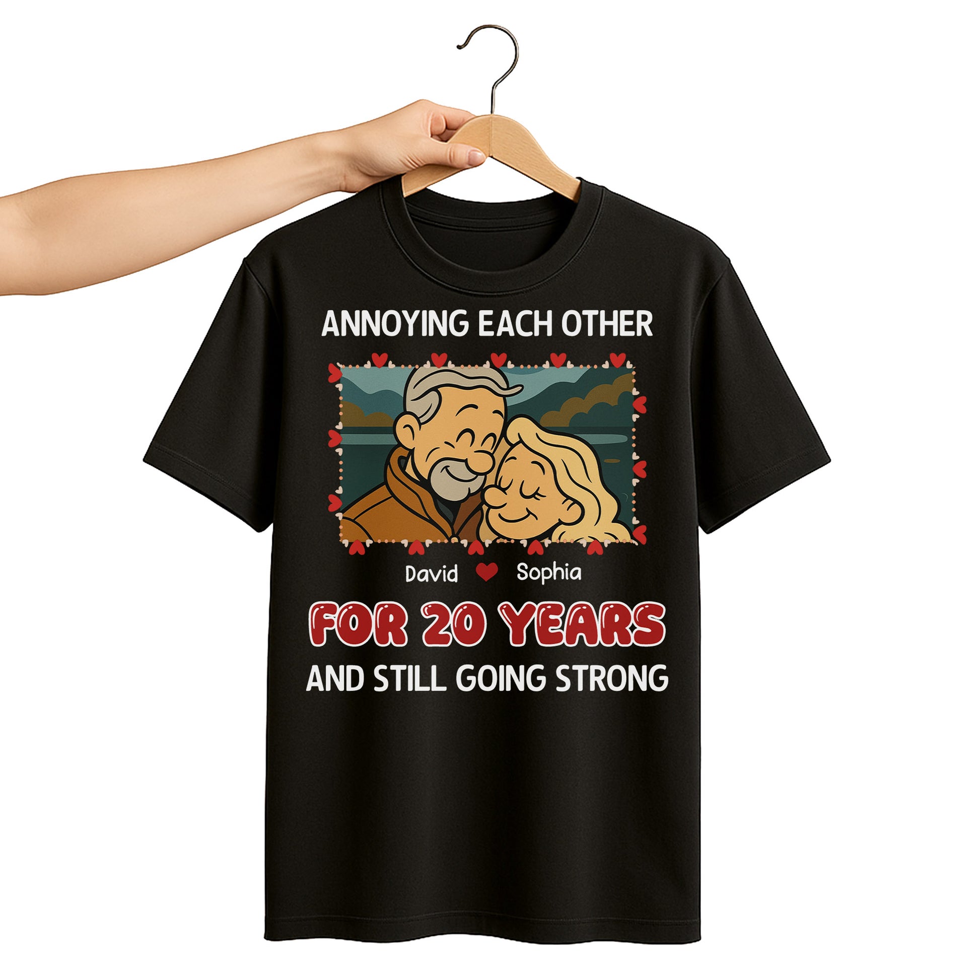 Annoying Each Other, Couple And Hearts Design