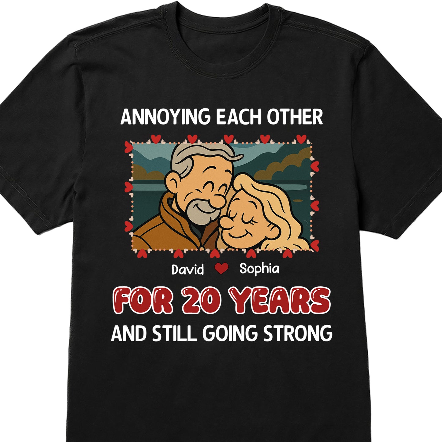 Annoying Each Other, Couple And Hearts Design