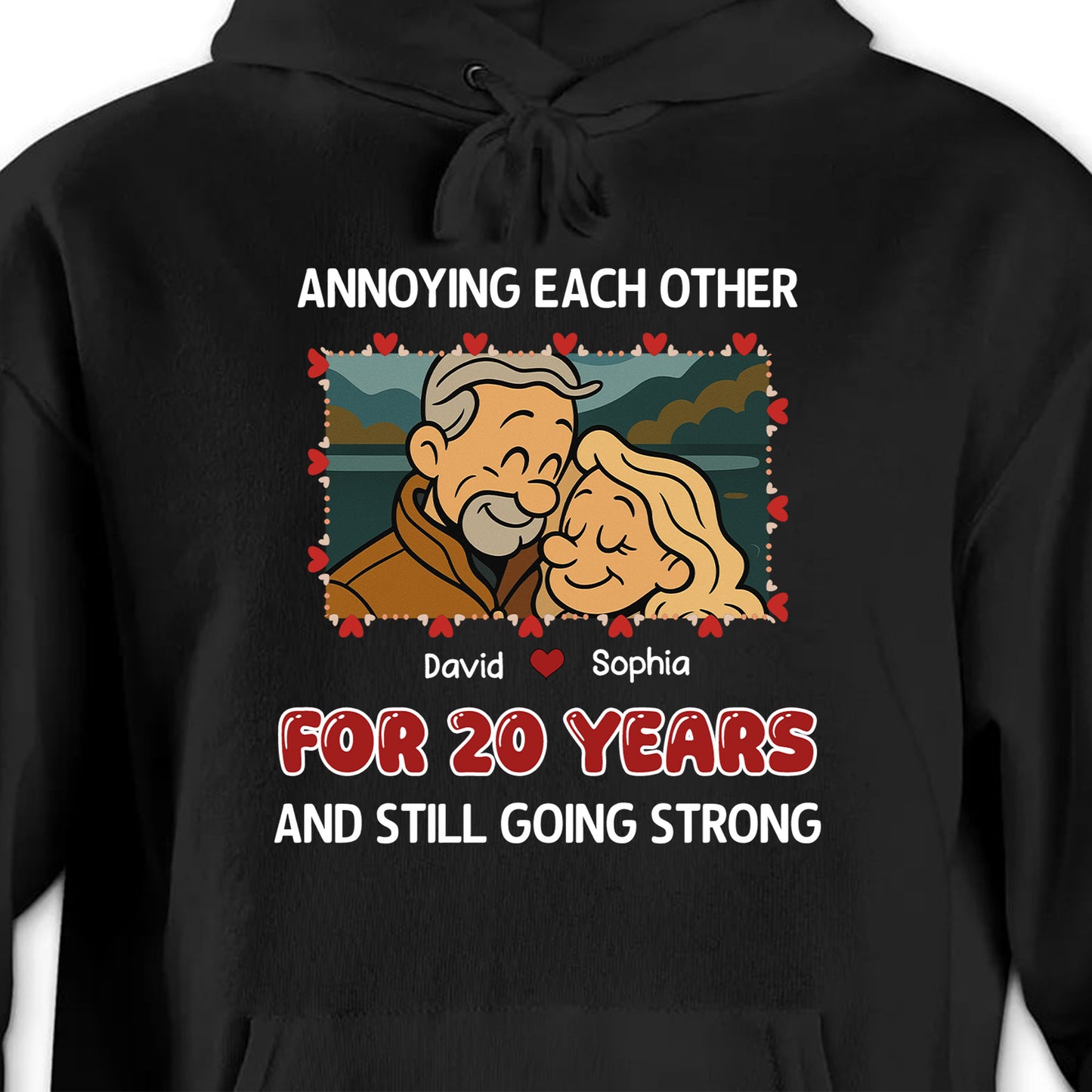 Annoying Each Other, Couple And Hearts Design