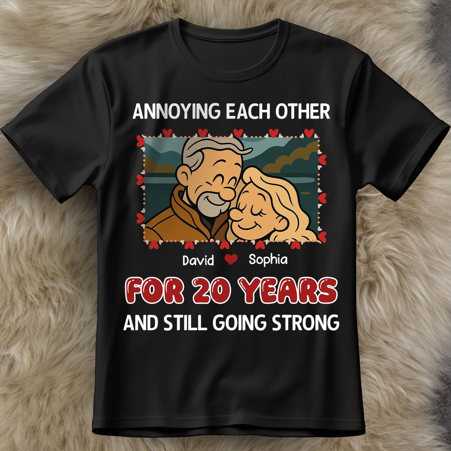 Annoying Each Other, Couple And Hearts Design