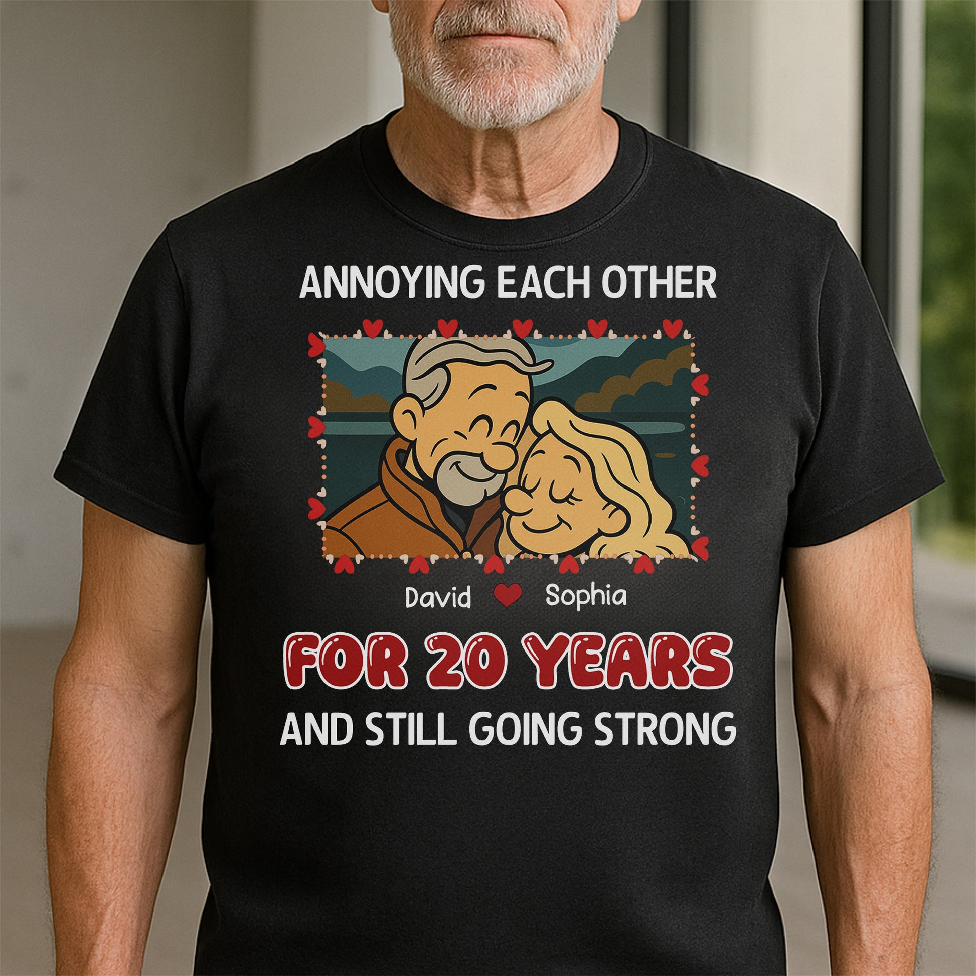 Annoying Each Other, Couple And Hearts Design