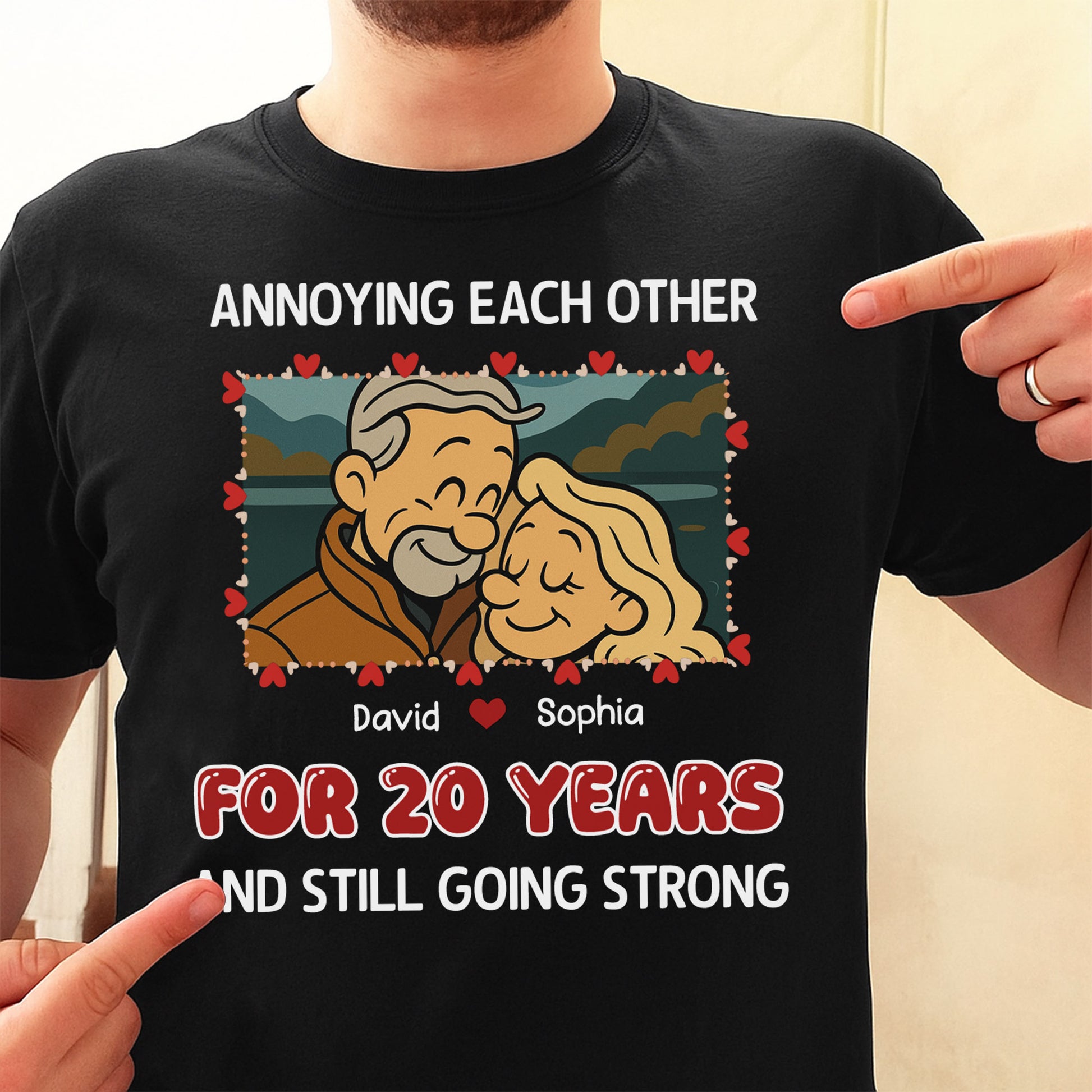 Annoying Each Other, Couple And Hearts Design