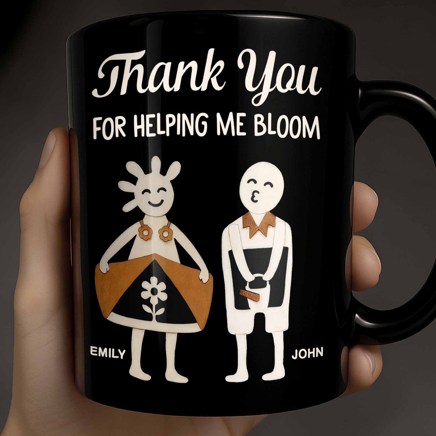 Thank You For Helping Me Bloom, Flower And Smiley Face Design