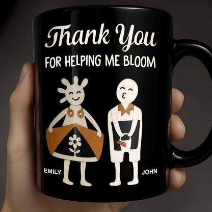 Thank You For Helping Me Bloom, Flower And Smiley Face Design