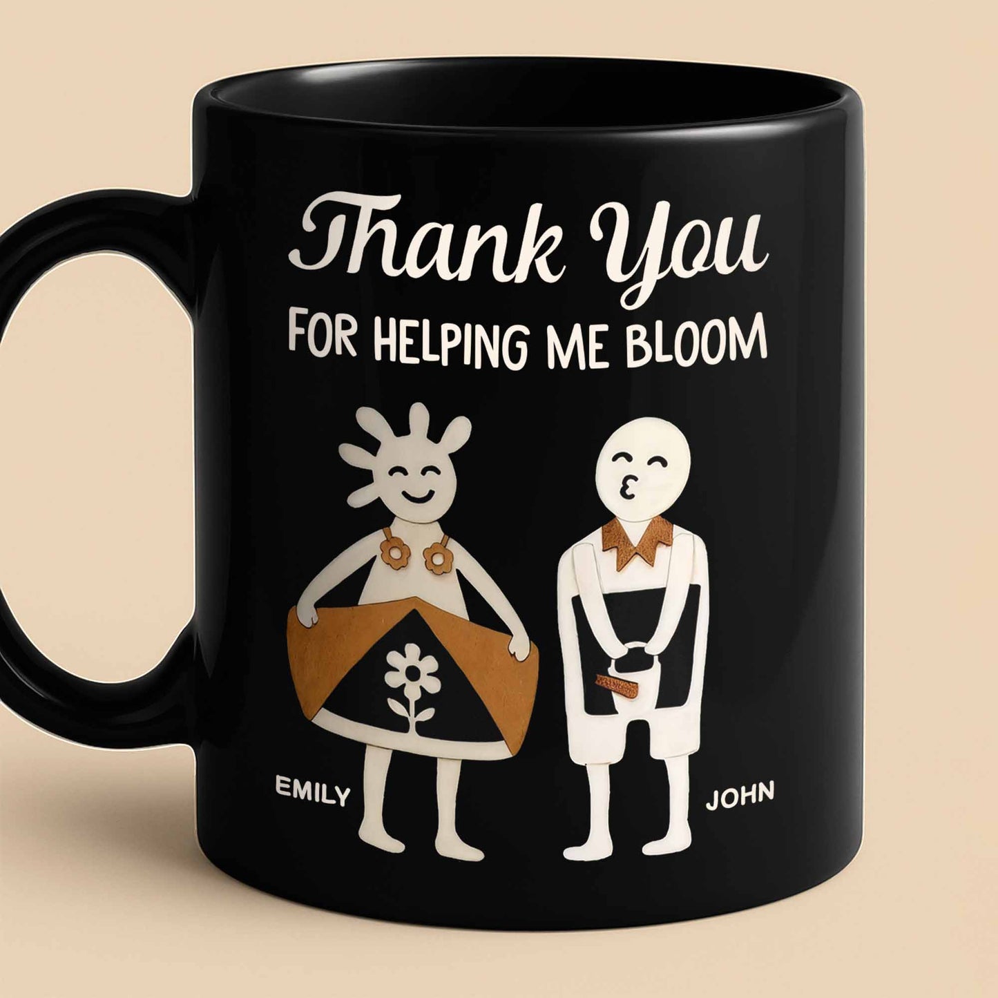 Thank You For Helping Me Bloom, Flower And Smiley Face Design