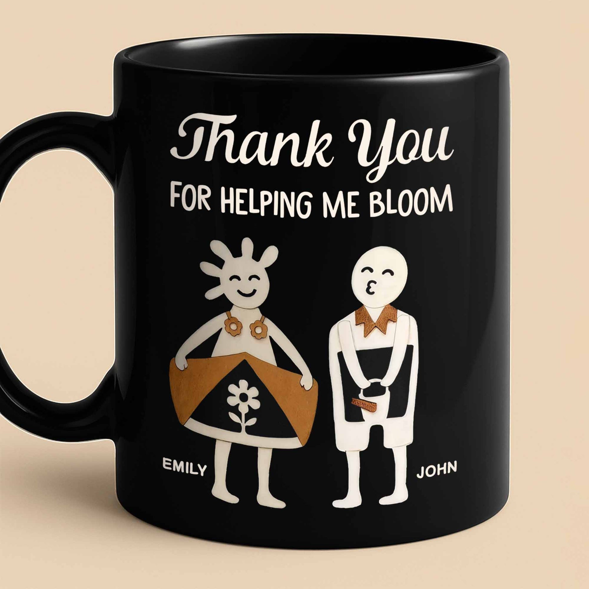 Thank You For Helping Me Bloom, Flower And Smiley Face Design