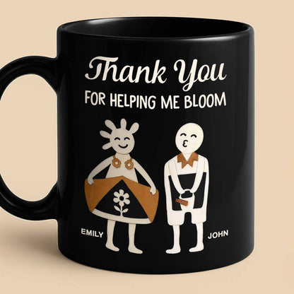 Thank You For Helping Me Bloom, Flower And Smiley Face Design