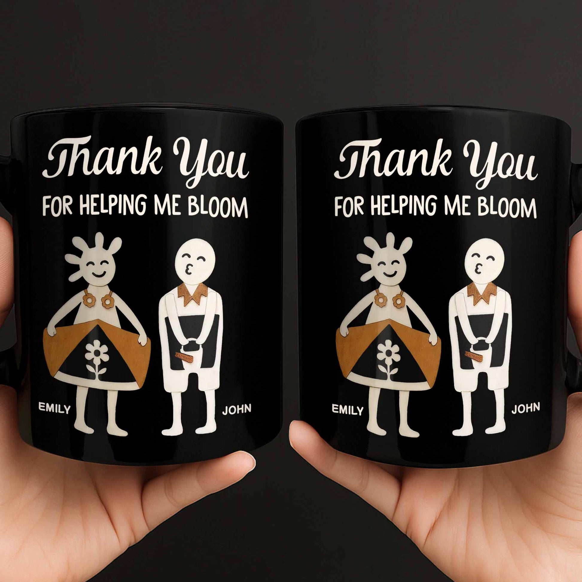 Thank You For Helping Me Bloom, Flower And Smiley Face Design