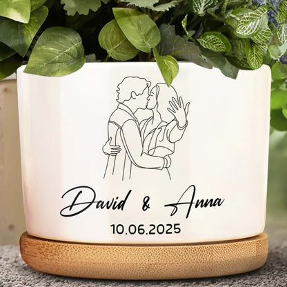 Personalize With Names And Date, Couple Embracing