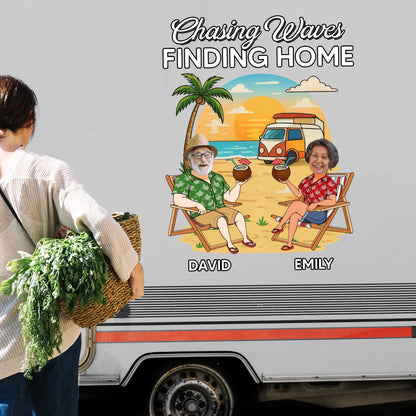 Chasing Waves Finding Home, Beach And Palm Tree Decor