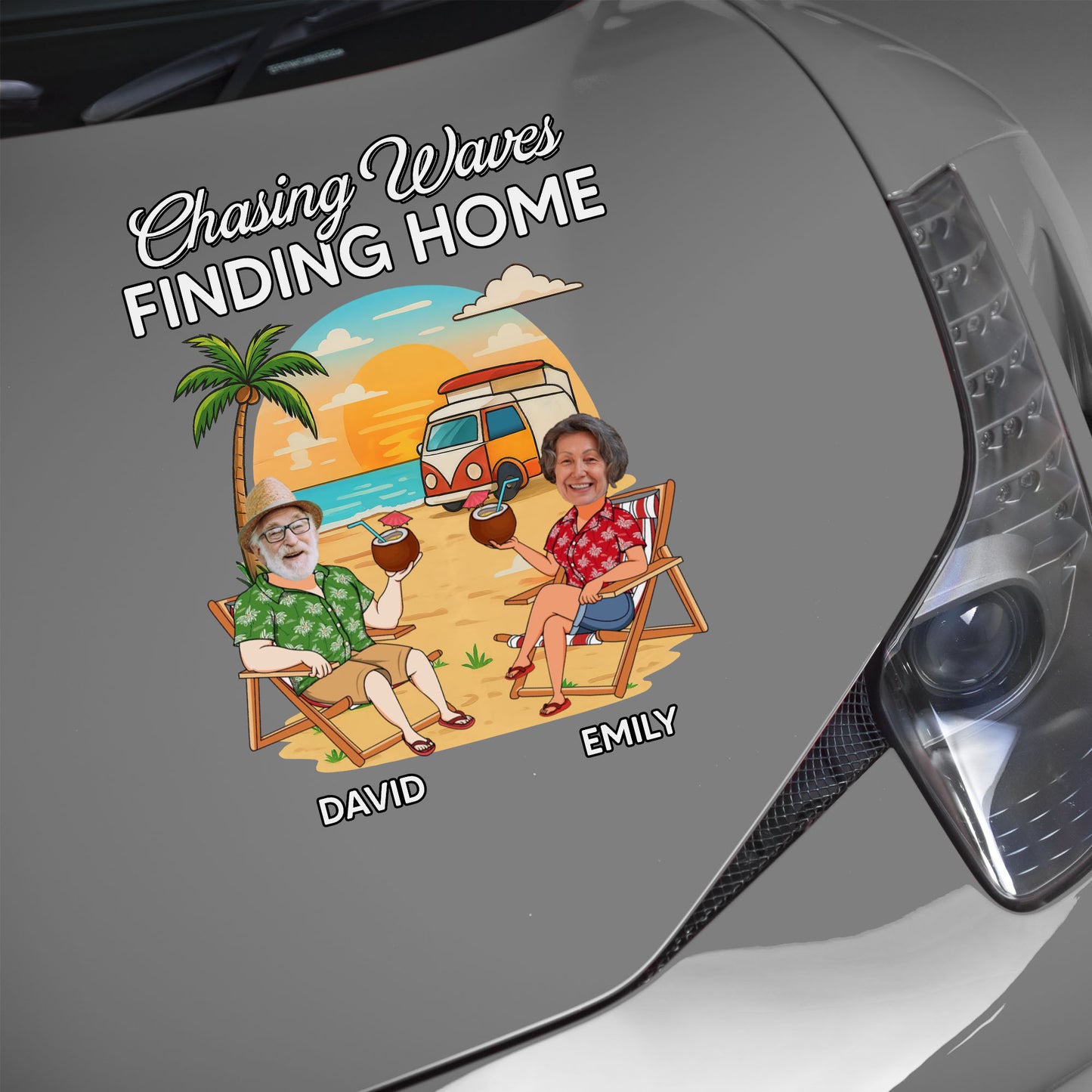 Chasing Waves Finding Home, Beach And Palm Tree Decor