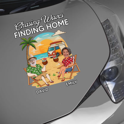 Chasing Waves Finding Home, Beach And Palm Tree Decor