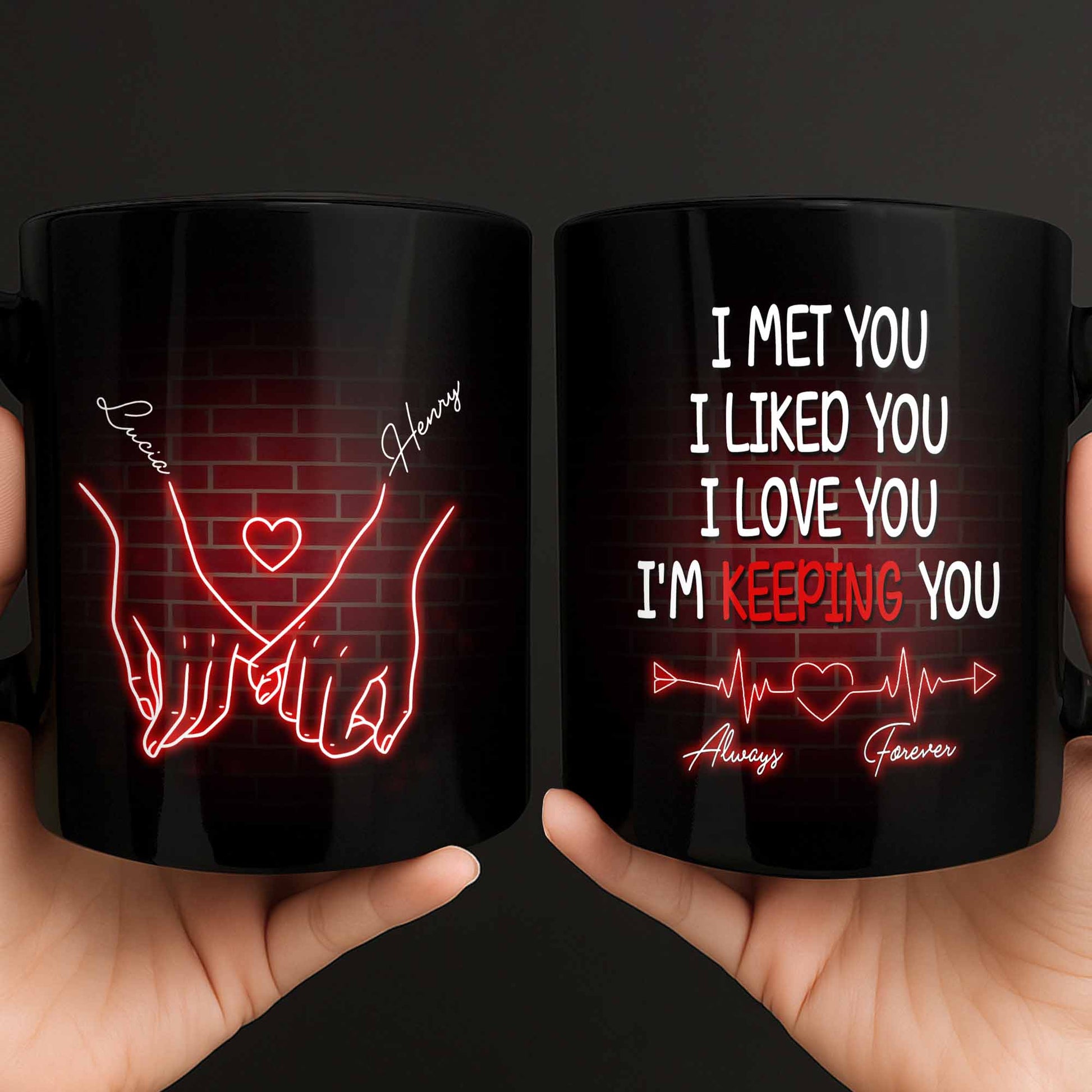 I Met You I Liked You I Love You I'm Keeping You, Hand-Holding Heartbeat