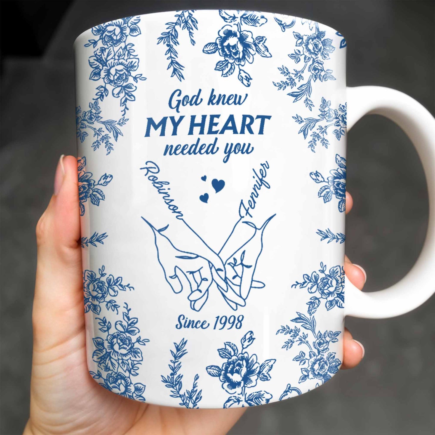 God Knew My Heart Needed You Floral Love Mug