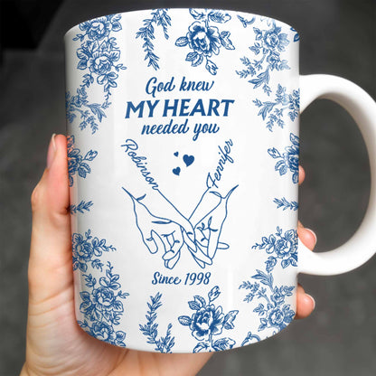 God Knew My Heart Needed You Floral Love Mug