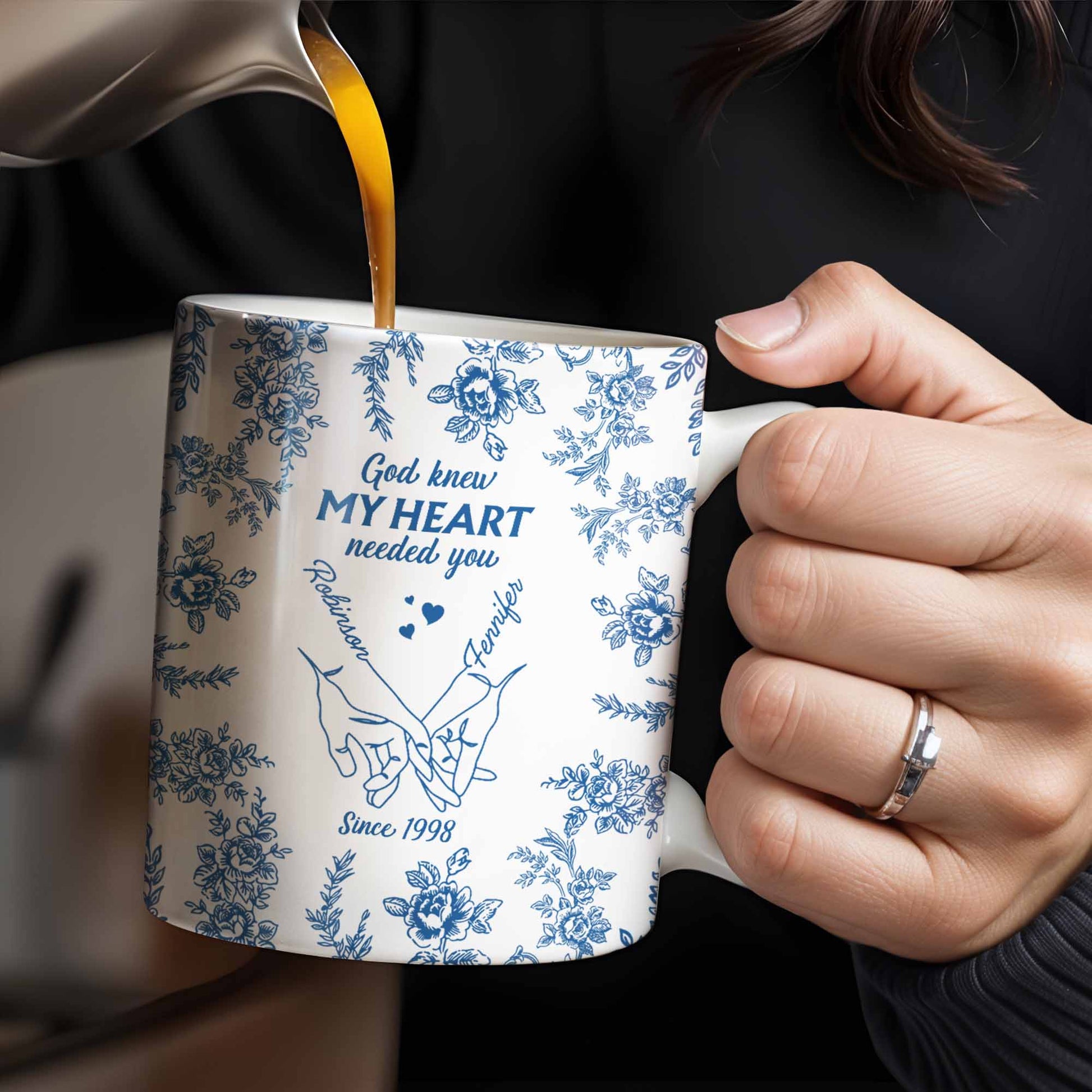 God Knew My Heart Needed You Floral Love Mug