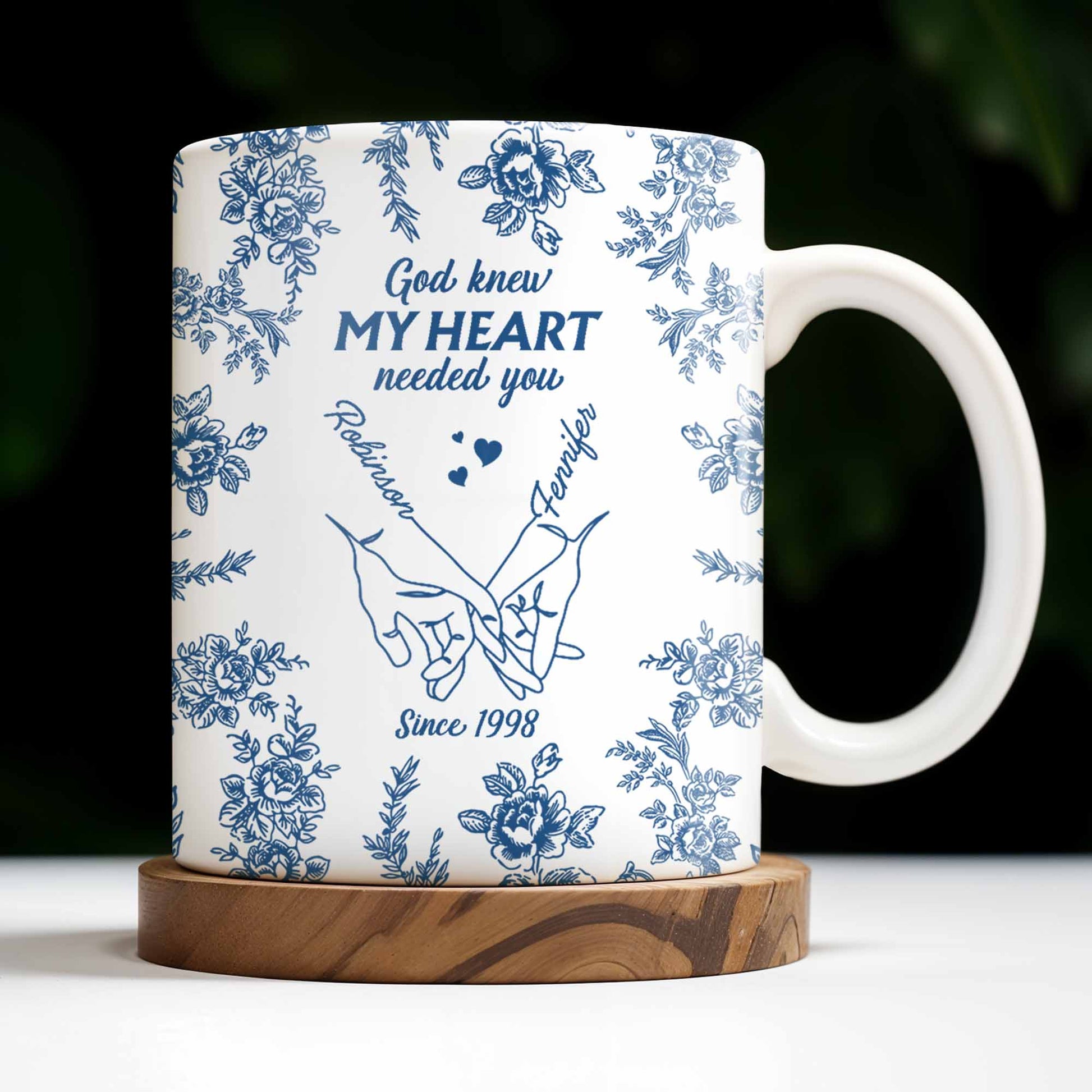 God Knew My Heart Needed You Floral Love Mug