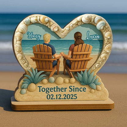 Together Since, Beach Chairs And Seashells Design