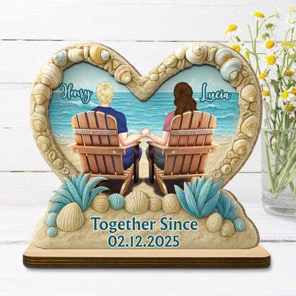 Together Since, Beach Chairs And Seashells Design