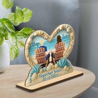 Together Since, Beach Chairs And Seashells Design