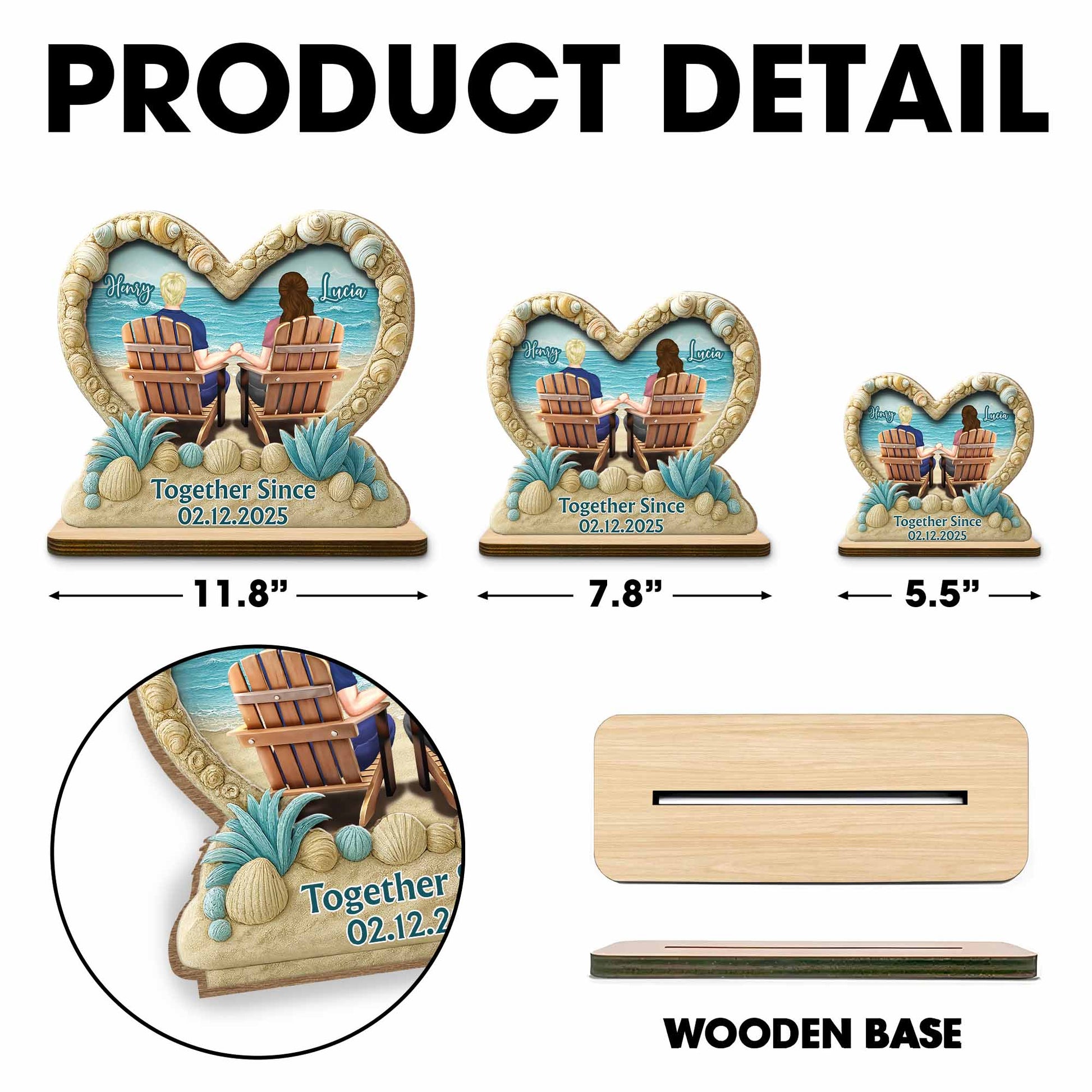 Together Since, Beach Chairs And Seashells Design