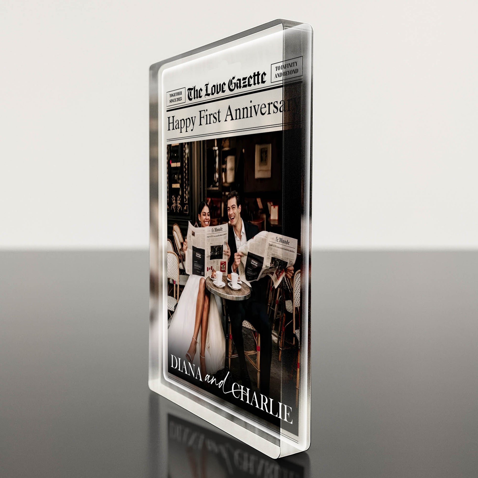 Happy First Anniversary Newspaper and Cafe Setting