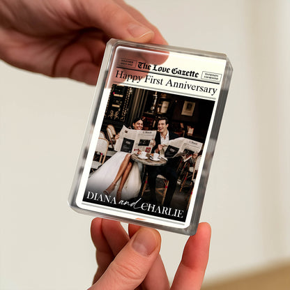 Happy First Anniversary Newspaper and Cafe Setting