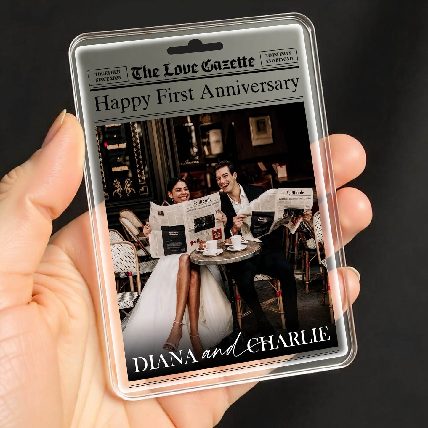 Happy First Anniversary Newspaper and Cafe Setting