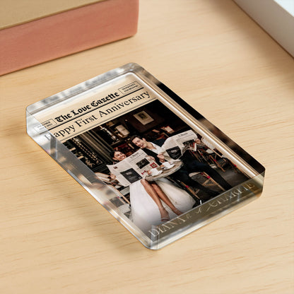 Happy First Anniversary Newspaper and Cafe Setting