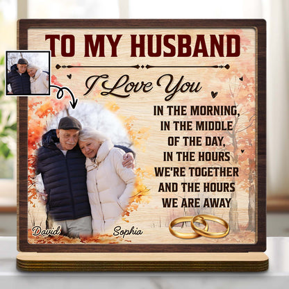 To My Husband, I Love You Autumn Leaves and Wedding Rings