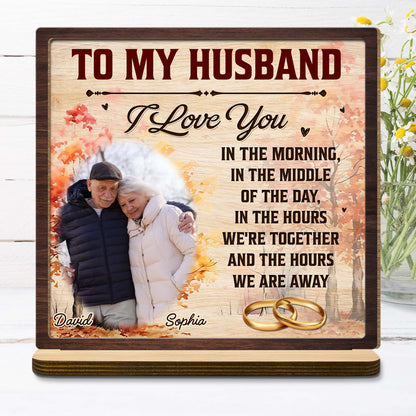 To My Husband, I Love You Autumn Leaves and Wedding Rings
