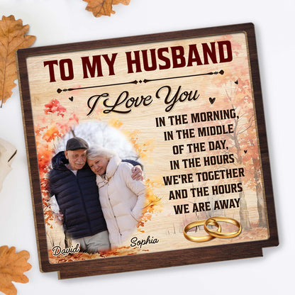 To My Husband, I Love You Autumn Leaves and Wedding Rings