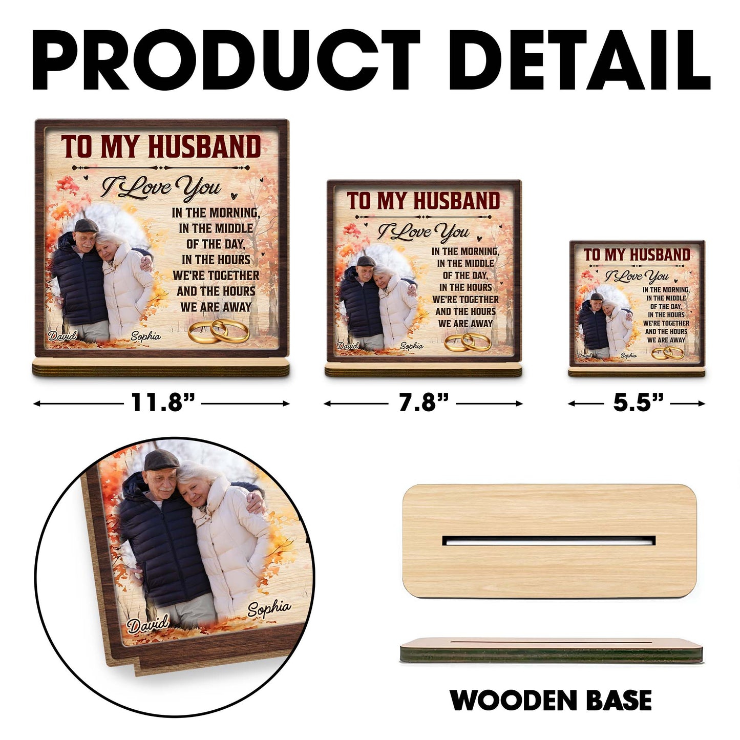 To My Husband, I Love You Autumn Leaves and Wedding Rings