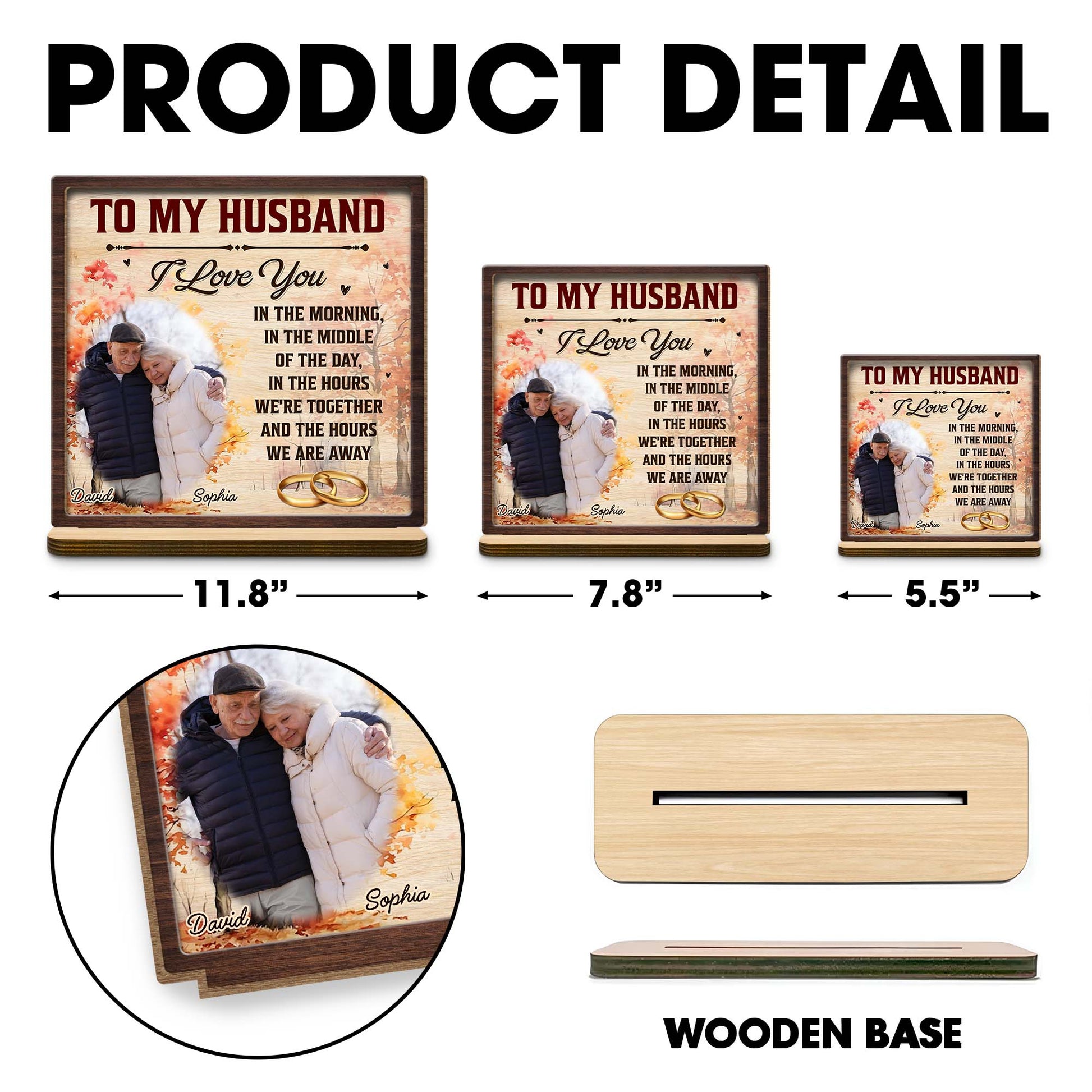 To My Husband, I Love You Autumn Leaves and Wedding Rings