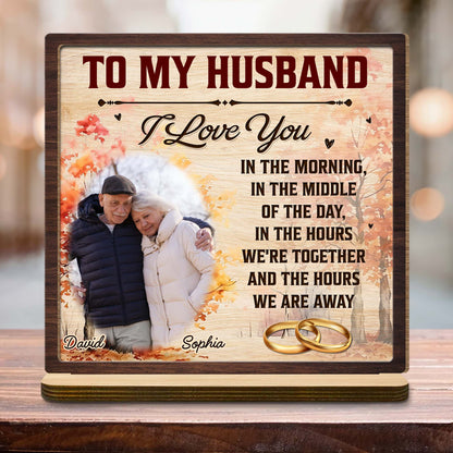 To My Husband, I Love You Autumn Leaves and Wedding Rings