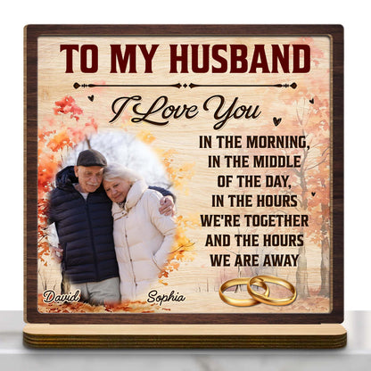 To My Husband, I Love You Autumn Leaves and Wedding Rings