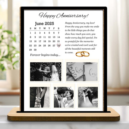 Happy Anniversary, Forever Begins Today, Calendar and Wedding Rings