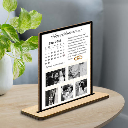 Happy Anniversary, Forever Begins Today, Calendar and Wedding Rings