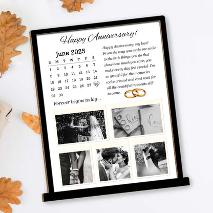 Happy Anniversary, Forever Begins Today, Calendar and Wedding Rings