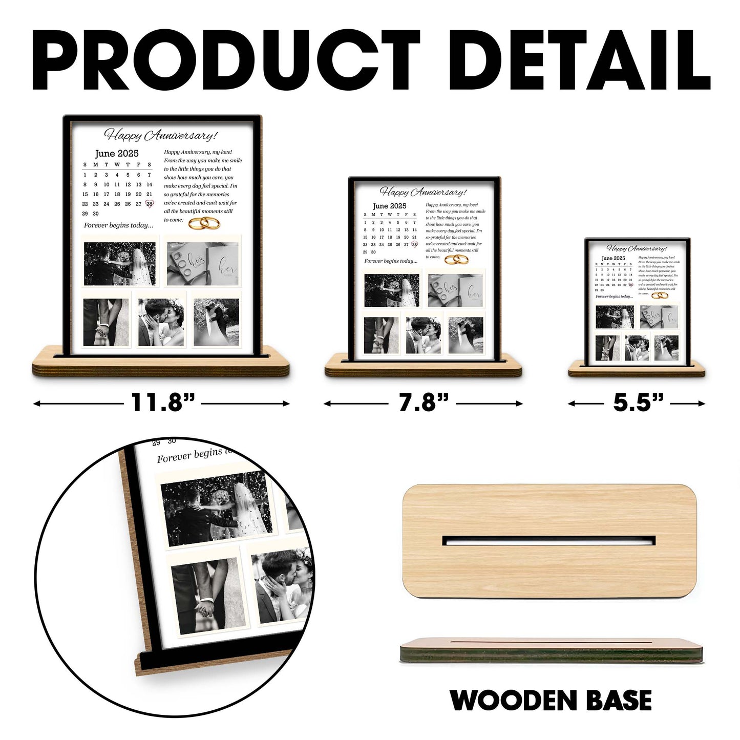 Happy Anniversary, Forever Begins Today, Calendar and Wedding Rings