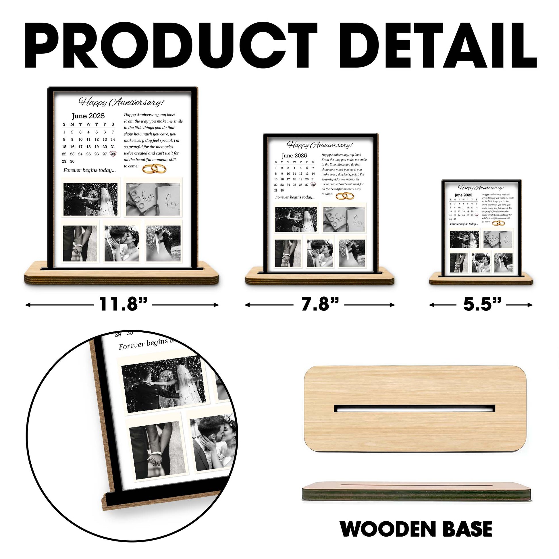 Happy Anniversary, Forever Begins Today, Calendar and Wedding Rings