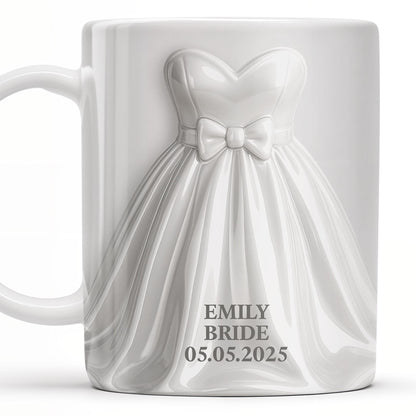 Celebrate Your Special Day With An Elegant Bride-Themed Mug - Personalized Custom Coffee Mug - CPL428_MG