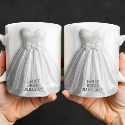 Celebrate Your Special Day With An Elegant Bride-Themed Mug - Personalized Custom Coffee Mug - CPL428_MG