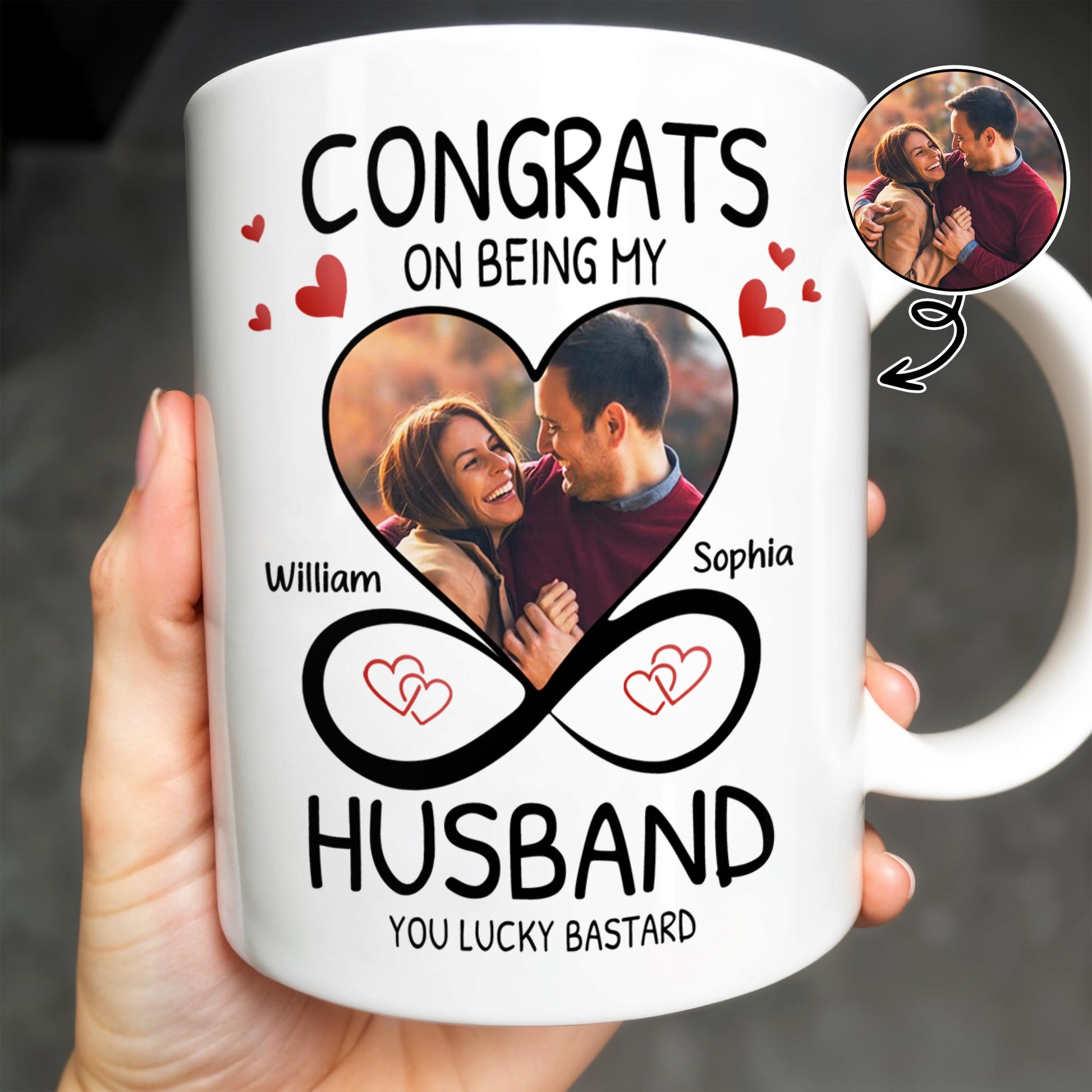 Congrats On Being My Husband With Hearts And Infinite Loop Design