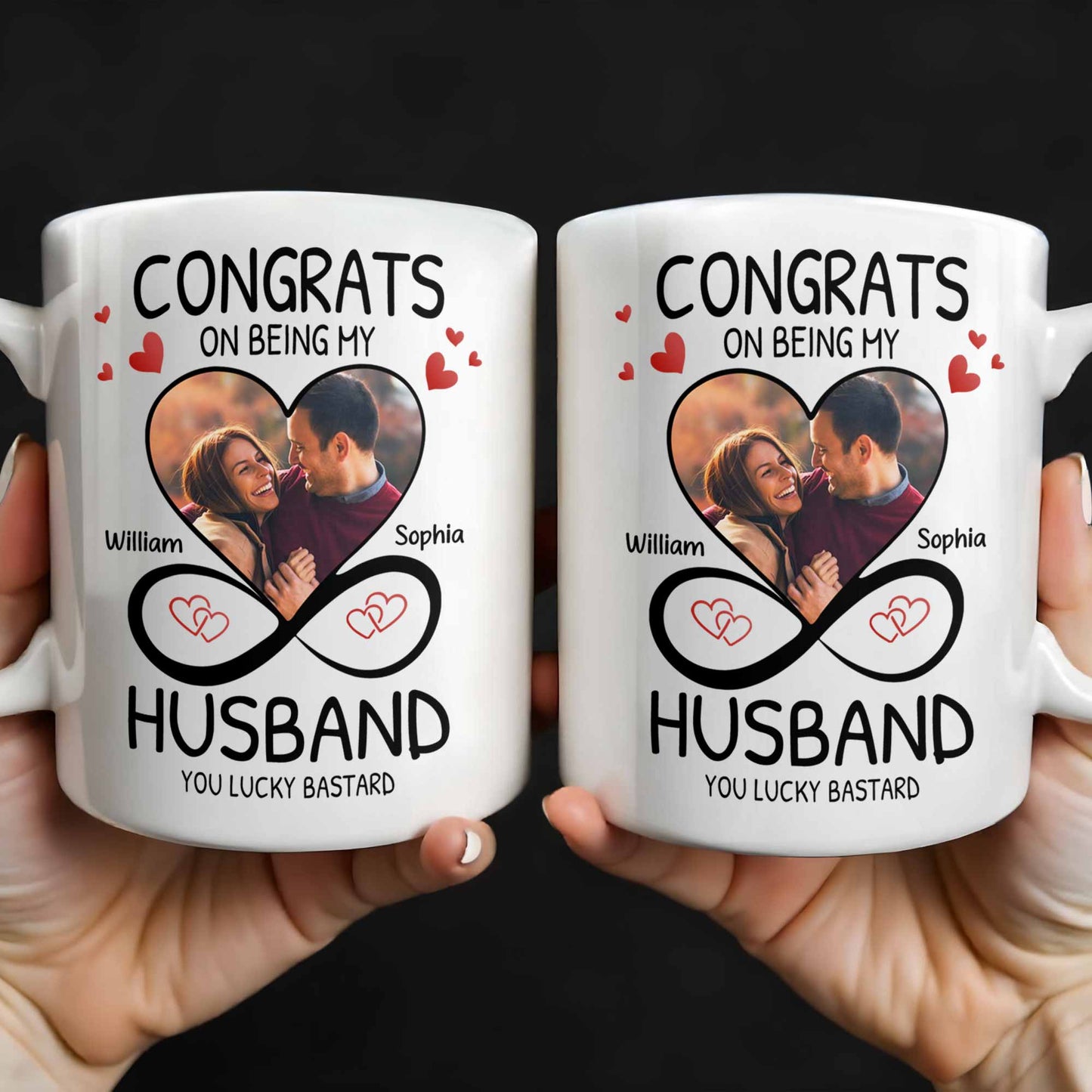 Congrats On Being My Husband With Hearts And Infinite Loop Design