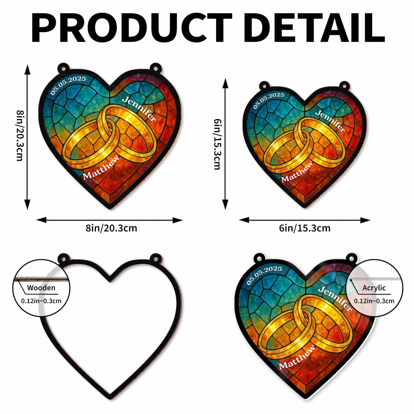 Celebrate Your Special Bond With Interlocked Rings Suncatcher