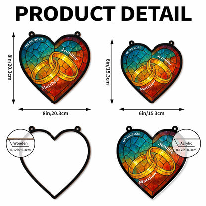 Celebrate Your Special Bond With Interlocked Rings Suncatcher